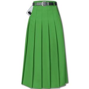 SANGTREE Women's Girls A-Line Long Pleated High Waist Fashion Skirt, School Uniform Cosplay size L