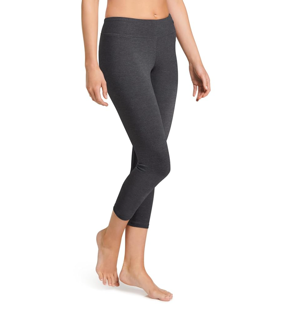 Jockey Women's Activewear Cotton Stretch Capri Legging, 3XL, Charcoal Grey Heather