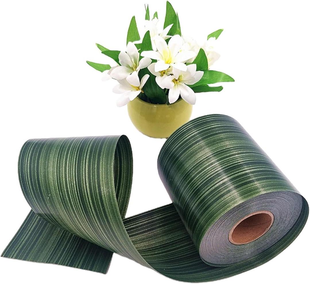 Green Ti Leaf Ribbon 4" x 50 Yard Poly Floral Craft Decoration Satin Waterproof Ribbon for Indoor Outdoor Wrap Florist, Holiday Decorating, Wedding Bouquet, Art Crafts etc  Green Ti Leaf Ribbon 4" x 50 Yard Poly Floral Craft Decoration Satin Waterproof Ribbon for Indoor Outdoor Wrap Florist, Holiday Decorating, Wedding Bouquet, Art Crafts etc