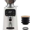Tuni G3 64mm Flat Burr Coffee Grinder, 100 Grind Settings Electric Espresso Grinder with Single Dose Set | Commercial Grade Precision, Touchscreen | Anti-Static Tech | Stainless Steel (Ivory)