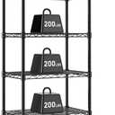 NEWBULIG 4-Tier Wire Storage Shelves, 200 lbs Heavy Duty Steel Rack, Black, 23.2" W x 13.4" D x 47.2" H