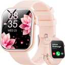 Smart Watches for Women with Android Samsung iPhone Compatible[Calls/Answer] 1.85" Smartwatch with Sleep/Heart Rate Monitor,100+ Sports Fitness Tracker,Pedometer for Steps Miles (Pink)