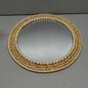 SWTHONY 15 Inch Boho Round Hanging Wall Mirror Decorative Rattan Circle Mirrors for Farmhouse, Living Room, Bedroom