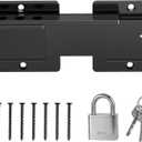 7.5" Flip Latch Outdoor Gate Latch Lock 4mm Heavy Duty with Adjustable Padlock Holes and Stainless Steel Lock for Wooden Fence, Barn Door, Shed Door, Grage, Yard