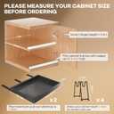 Seinloes 2 Pack Pull out Cabinet Organizer 21" Deep With Raising Pad for Framed Cabinets,Expandable (15.2"-26.3"W) Slide out Drawers for Kitchen Cabinets with 4pcs Divider Racks,Roll out Shelves,Black