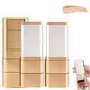 2PCS Dual-Ended Concealer Foundation Stick, Korean 3-in-1 Foundation Stick, Multi-functional Double Head Foundations Make up Sticks, Sweat-Proof for Flawless Finish All Skin Types (#03 Pinkish Beige)