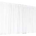 Extra Wide Two Layers One Piece Trade Show Booth Backdrop, White, 25x8ft, 96"W x 300"L