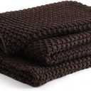 YnM Chunky Cotton Knit Throw Blanket, Cable Knit Throws for Bed Couch Sofa, Comfy & Relaxing, Decorative Piece for Farmhouse Modern Boho Rustic Scandinavian Chic Vibe, Chocolate Brown 80x87 Inches