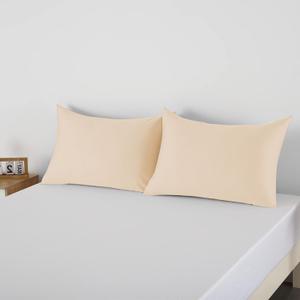 4 Pack 100% Egyptian Cotton Queen Pillow Protector with Hidden Zipper, 400 Thread Count Pillow Covers, Sateen Weave Cooling Bed Pillow Cases, Soft Breathable Non Noisy Easy Care (Beige)