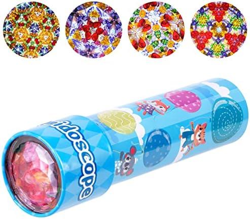 LUCKJOY Classic Tin Kaleidoscope, Kids Educational Kaleidoscope Toy with Metal Body, Birthday Gift for Boys and Girls (Cartoon Style)