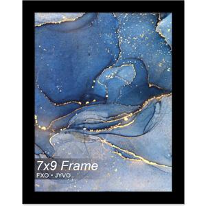 Fxojyvo 7x9 Picture Frame, Black Frame for 7 x 9 Inch Picture Poster Photo, Light Weight and High Transparent 7 by 9 Frame for Wall - 1 Pack/Black/7"x9"