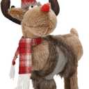 WOKEISE Reindeer Christmas Decoration Winter Holiday Deer Decor Gnome Plush for Home Indoor,Cute Rustic Xmas Moose Ornaments for Bedroom Tabletop Decor,Gift Idea,Grey (Gray Cloth)