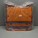 Vibrant and Cheerful Orange Folding Outdoor Chair, Compact Lightweight Portable Design with Wood Armrests & Metal Frame for Backyar, Camping, Beach, Hiking, Picnics