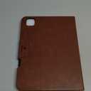 Antbox for iPad Pro 11 Inch Case (M4) 2024, Built-in Pencil Holder, Fully Supports Pencil Pro/USB-C, Auto Sleep/Wake Function Vegan Leather (Brown)