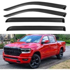Window Visors Rain Guards for 2019-2026 Dodge Ram 1500 Crew Cab (New Body Style), Out-Channel Window Vent Wind Deflectors Shades for 19-26 Ram 1500 (NOT for Classic Style)