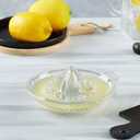 Glass Lemon Juicer, Manual Squeezer for Orange, Grapefuit, Small Citrus, Extractor Manual Hand with Handle and Pour Spout, Crystal Clear Glass 2.02oz