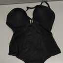 SHAPERIN Women's Backless Body Shaper Bra Faja U Plunge Low Back Thong Shapewear Tummy Control Deep V Bodysuit (Medium, Black)