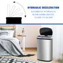 2 x FDW Garbage Can 13 Gallon 50 Liter Kitchen Trash Can for Bathroom Bedroom Home Office Automatic Touch Free High-Capacity with Lid Brushed Stainless Steel Waste Bin