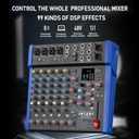 Audio Mixer, 10-Channel DJ Mixer Bluetooth Studio Mixing Board Audio with 99 DSP Effects USB Drive+48V Phantom Power, XLR Microphone Jack Professional Mixer For Karaoke Studio Streaming