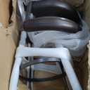 Armen Living Magnolia Swivel Counter Stool in Black Metal with Brown Faux Leather