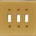 'Italia' Solid Cast Brass, Triple Toggle Wallplate, upgrade, renew, refresh!