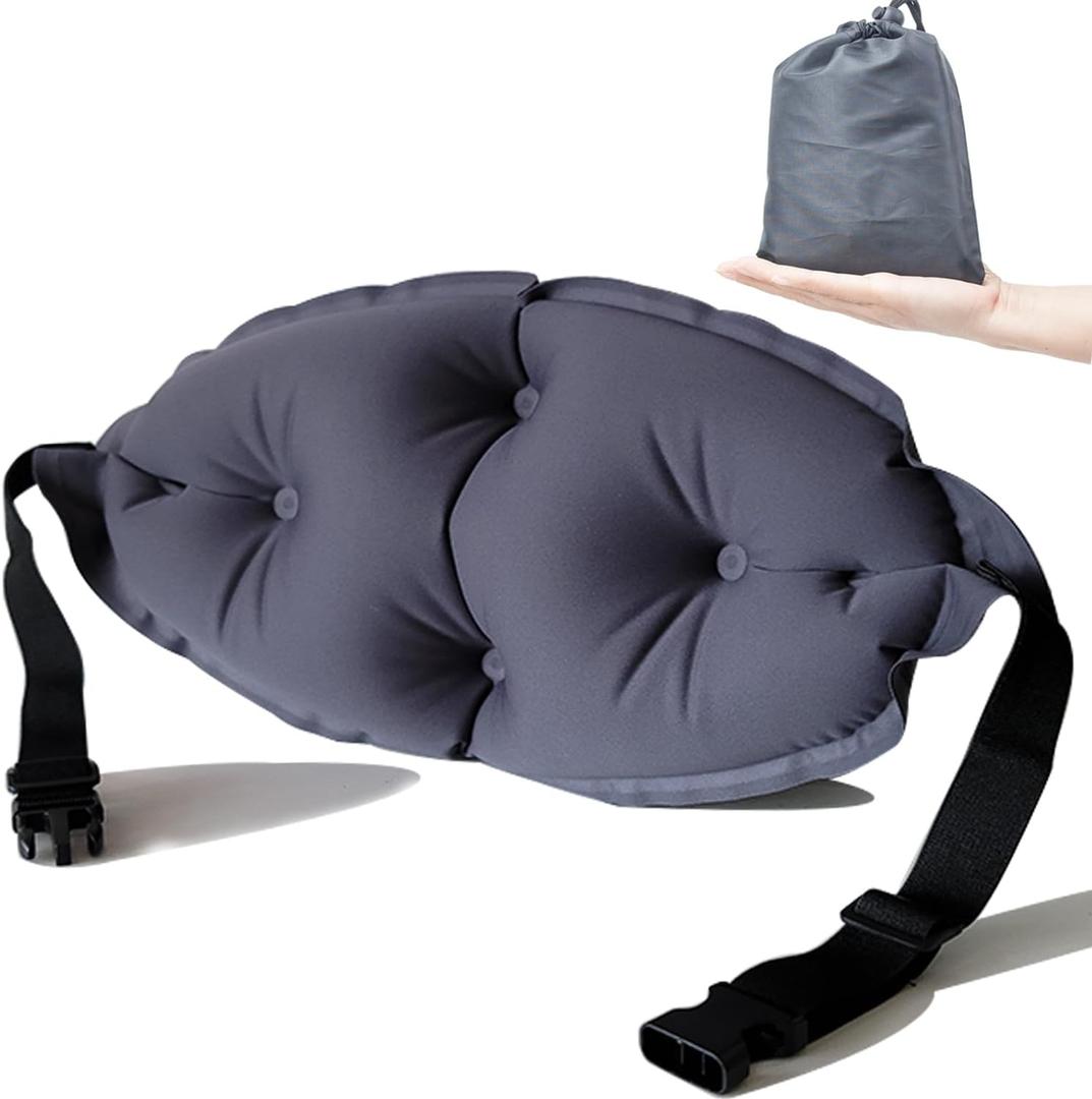 Portable Inflatable Lumbar Support Pillow for Airplane, Car, Office, Compact Travel Pillow, Easy Storage, Works Great on Your Lingering Back Pain