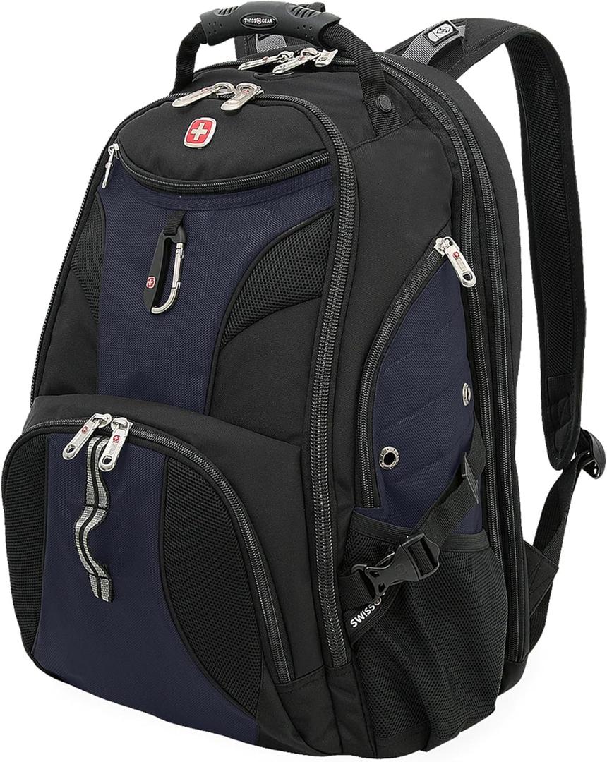 SWISSGEAR 1900 ScanSmart TSA Laptop Backpack Fits 17 Inch Laptop with RFID Protection and Tablet Pocket, Blue/Black, 19-Inch