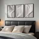 3 x Framed Modern Abstract Wall Art, 3 Piece Minimalist Bright Style Prints Paintings Artwork for Walls, Silver Gray Contemporary Luxury Pictures for Living Room Bedroom Dining Room Wall Decor 16x24 In