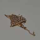 Rhinestone Fingerless Gloves Sparkling Metallic Hand Jewelry for Women (Gold)