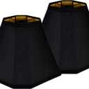 GO&SO Bell Lamp Shades Set of 2 Black Scalloped Lamp Shade, Replacement Lamp Shade For Floor & Table Lamp Shade, 6.5"Top x 13"Bottom x 11.2"Slant Height x 10.5''Vertical Height(Spider), Easy Assembly