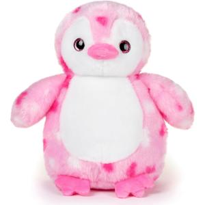 Bearington Precious Heart Penguin Stuffed Animal - Valentines Stuffed Animal with Soft Fur - Adorable Valentines Day Plush Gift for Kids and Girlfriend (Pink)