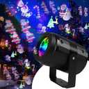 Christmas Projector Lights, Xmas LED Projection Lamp, Moving Santa Claus Projector Lights, Xmas Landscape Light for Indoor Christmas Holiday Night Gathering Party Decoration,Switchable-6 Slides (Multicolor)
