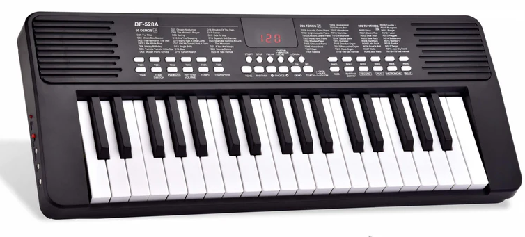 37-Key Electronic Keyboard, Multi-Function Portable Electric Piano Keyboard With Double Speaker, Built-in Chargeable 3.7V Li-ion Battery With Microphone For Kid Beginners and Adults Portable Use