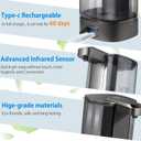 Automatic Liquid Soap Dispenser, Rechargeable, Touchless, 17oz/500ml with 4 Adjustable Soap Levels, Wall Mount & Waterproof, Liquid Hand/Dish Soap Dispenser for Bathroom Kitchen
