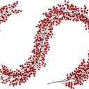 Breeze Touch 8.8FT Christmas Red Berry Garland, Cranberry Holly Berry Garland for Christmas Tree, Mantle, Fireplace, Window and Outdoor Holiday Decoration