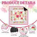 Drydiet Floral Mahjong Mat with Rules 31.5" x 31.5" Non-Slip Noise Reduction Gaming Mat for Table Cover Card Board Tile Poker Dominoes