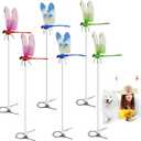 6 PCS Dragon Fly Clips for Bugs Repellent, Dragonfly Clip Bug Repellent, Dragonfly Clips to Keep Bugs Away for Garden Stakes Decor Yard Ornaments for Hat & Horse, Fly Scare Devices for Indoor Outdoor