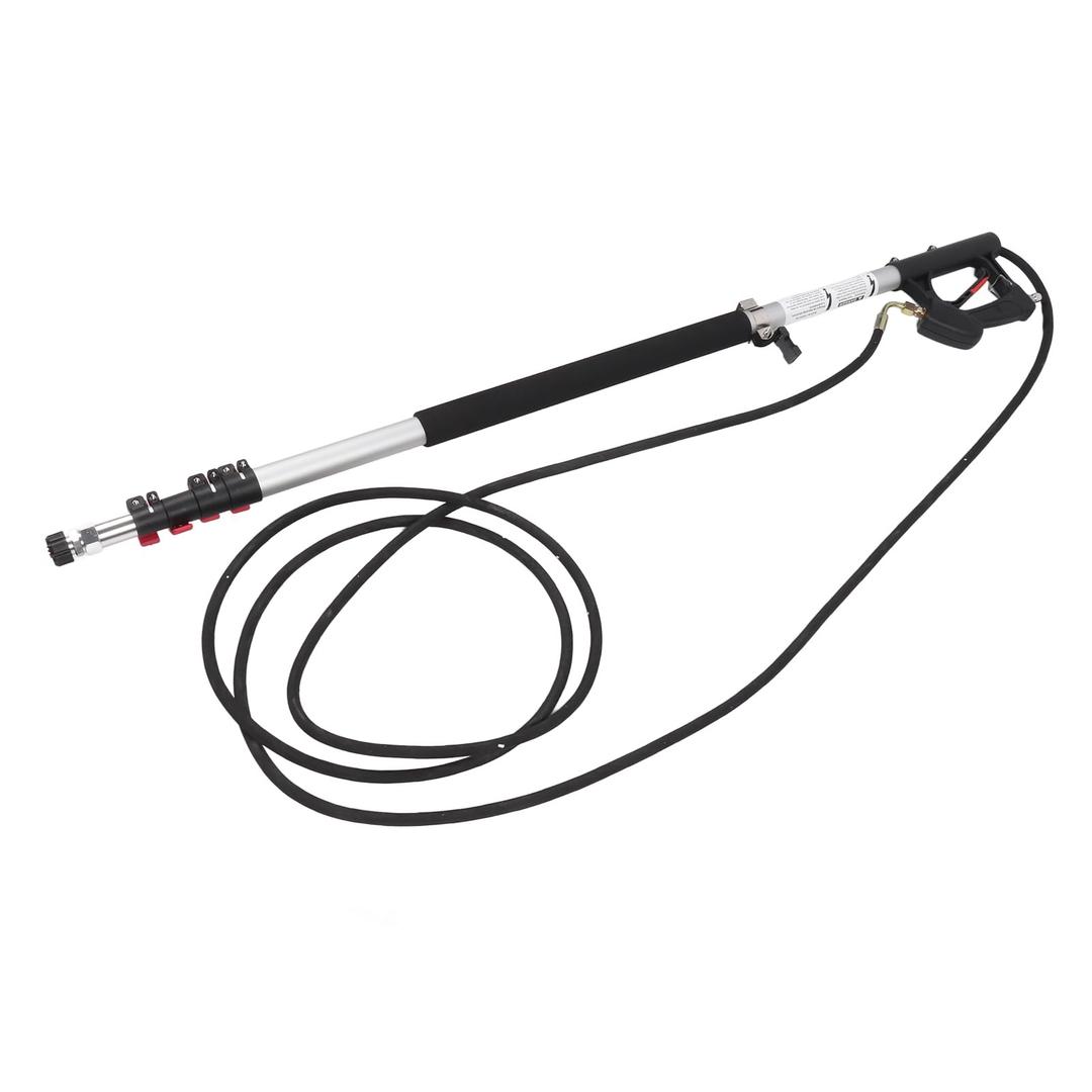 Pressure Washer Extension Wand, 5 Section Retractable with 5 Spray Nozzle Tips & 2 Hose Adapters, Telescoping Power Washer Lance for Soffits, Ledges, Drains