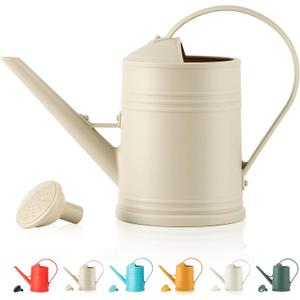 Watering Can for Indoor Plants, Flower Watering Can, Plastic Water Can for Plants with Sprinkler Head 68 oz, 1/2 Gallons (Ivory)
