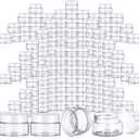 SATINIOR 100 Pcs Plastic Jars with Lids Small Containers Lids Wide Mouth Small Plastic Containers for Lotion Cream Rhinestones Body Butters Travel Storage (2oz, White)