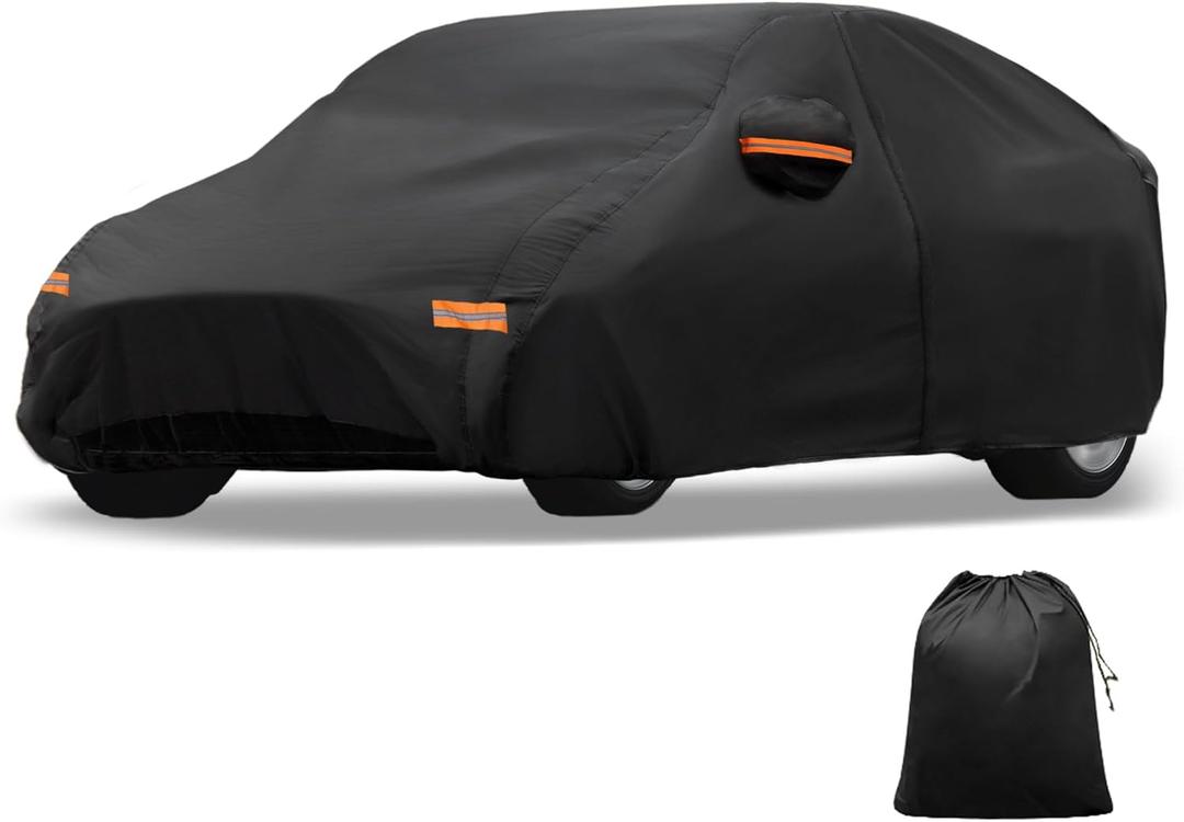 X AUTOHAUX Car Cover Outdoor Waterproof Sun Rain Snow Hail Protection with Left Side Door Zipper Aluminum Film for Kia EV6