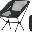 CAMEL CROWN Portable Camping Chair Lightweight Compact Folding Chair Mesh for Outdoor Camp Travel Beach Picnic Festival Hiking Backpacking Black (Netting)