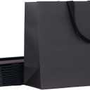 10pcs 15.7x5.5x11.8" (3) Large Size, Black Paper Bags with Black Cotton Handles, Thick Sturdy Durable Gift bags