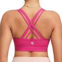 RUNNING GIRL High Impact Sports Bra for Women,Criss-Cross Back Top with Moulded Cups Womens Sports Bra High Support (Pink, L)
