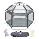 POP 'N GO Premium Indoor and Outdoor Baby Playpen - Portable, Lightweight, Pop Up Pack and Play Toddler Play Yard w/ Canopy and Travel Bag - Dark Grey