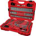 CRAFTSMAN Mechanic Tool Set 189 Pcs, 1/4, 3/8, 1/2 Socket Set with 72 Tooth Low Profile Ratchet, Steel 6 and 12 point Sockets, Wrenches, Hex Keys, Deep Sockets, Bits, Metric and SAE (CMMT12134)