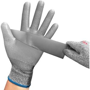 Cut Resistant Work Gloves, Level 3 Cut Proof Glove with PU Coated, Safety Work Gloves for Metal Fabrication, Wood Working, Construction, Medium