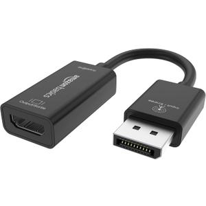 Amazon Basics DisplayPort (4k@60Hz) to HDMI Female Converter (Not Compatible with a USB Port), Black, 9.25 x 0.87 x 0.47 in