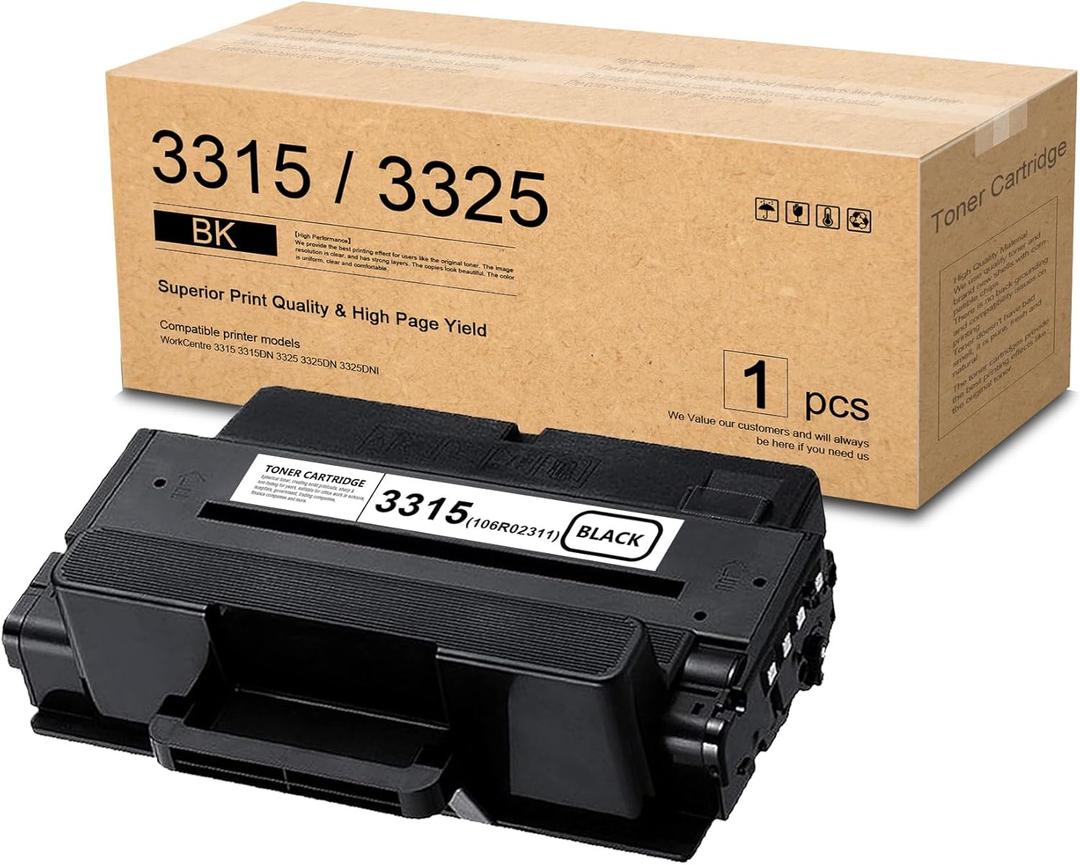 WorkCentre 3315 / 3325 Black Toner Cartridge 1Pack (5,200 Pages) - Compatible 106R02311 Toner Cartridge Replacement for Xerox WorkCentre 3315 3315DN 3325 3325DN 3325DNI Printer