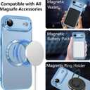 KANGHAR Case Compatible with iPhone Air Clear Magnetic Design,Blue | Compatible with MagSafe Full Camera Protector Anti-Yellowing Shockproof Cute Cover for Women Men